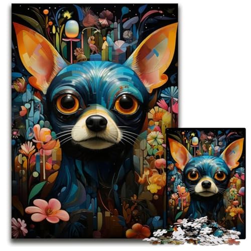 Chihuahua Garten Eden 1000teiliges Puzzle Holzpuzzle Spaß für zu Hause Aktivitäten Geburtstagsgeschenk Reisegeschenke 1000 Teile (75 x 50 cm) von mowenbingpeng