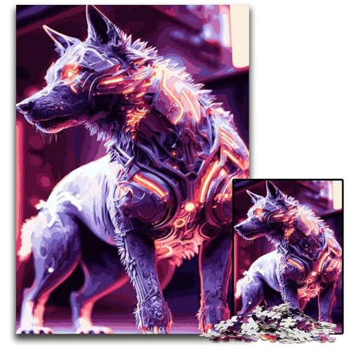 CyberPup Puzzle 1000 Teile für Erwachsene Holzpuzzle Familienspielabend Spaß DIY dekoratives Kunstwerk 1000 Teile (75 x 50 cm) von mowenbingpeng