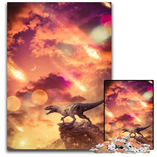 Das Ende der DinosaurierApokalypse Puzzle 1000 Teile für Erwachsene Holzpuzzle Weihnachten Halloween Ostern Neujahr 1000 Teile (75 x 50 cm) von mowenbingpeng