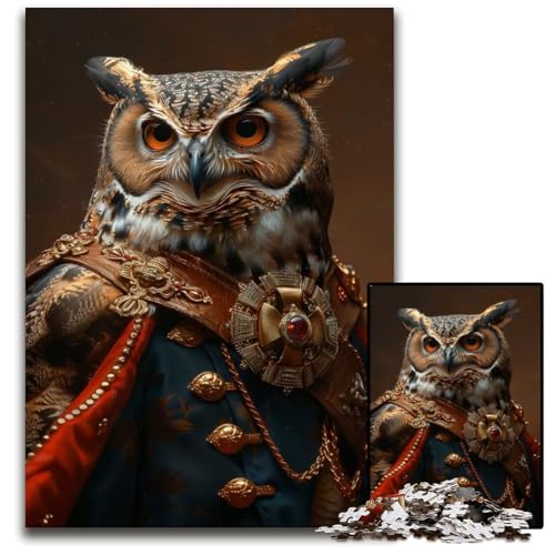 Das majestätische EulenPuzzle mit 1000 Teilen für Erwachsene Holzpuzzle für Teenager ideales Geburtstags 1000 Teile (75 x 50 cm) von mowenbingpeng