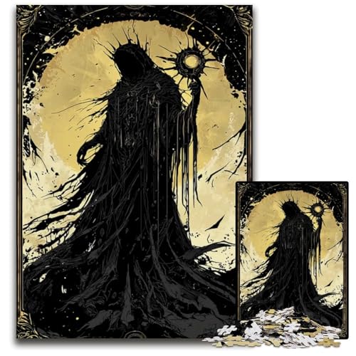 Dunkle Figur mit KugelPuzzle für Erwachsene 1000teiliges Puzzle für Erwachsene perfekt für Heimdekoration Geburtstage Feiertage und Geschenke 1000 Teile (75 x 50 cm) von mowenbingpeng