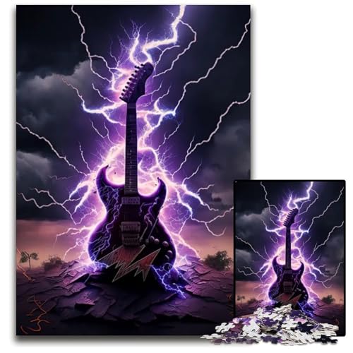 EGitarre 1000teiliges Puzzle Holzpuzzle Spaß zu Hause Aktivitäten Geburtstagsgeschenk Reisegeschenke 1000 PCS (75x50cm) von mowenbingpeng