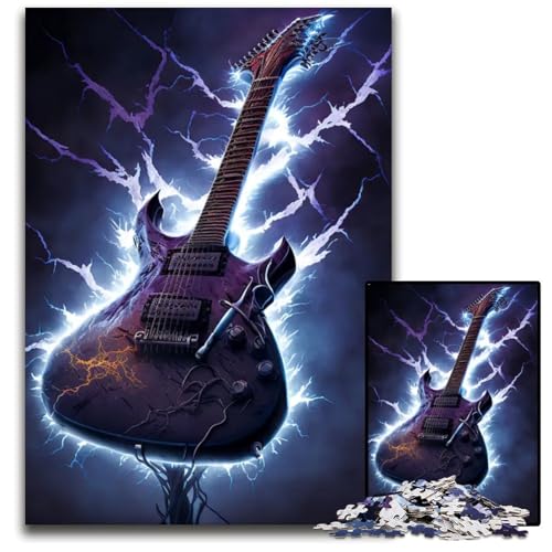 EGitarrenPuzzles für 1000 Teile Puzzles für Erwachsene Gehirnforderndes DIYDekorationsspiel interaktives Familienspielzeug 1000 Teile (75 x 50 cm) von mowenbingpeng