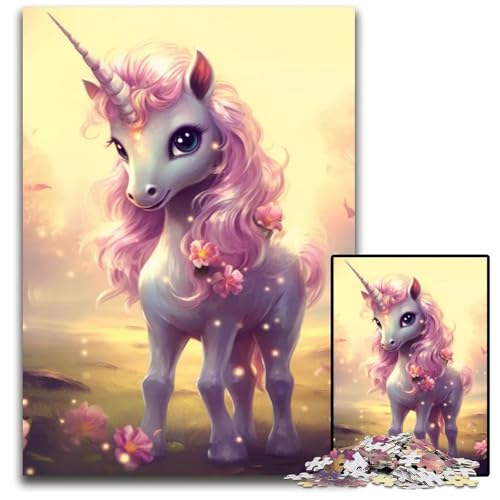 EinhornTierPuzzle mit 1000 Teilen Geschenke anspruchsvolle Puzzles interaktives Familienspiel GehirnHerausforderung Lernspielzeug 1000 Teile (75 x 50 cm) von mowenbingpeng