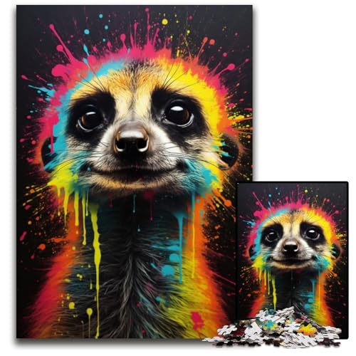 ErdmännchenPuzzle bunt 1000 Teile Holzpuzzle für Erwachsene Geburtstagsgeschenkidee anspruchsvolles Denkspiel 1000 Teile (38 x 26 cm) von mowenbingpeng