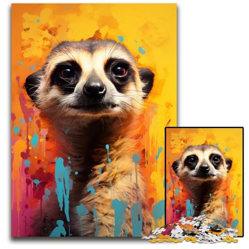 ErdmännchenPuzzle bunt 1000 Teile Holzpuzzle für Erwachsene Geburtstagsgeschenkidee anspruchsvolles Denkspiel 1000 Teile (38 x 26 cm) von mowenbingpeng