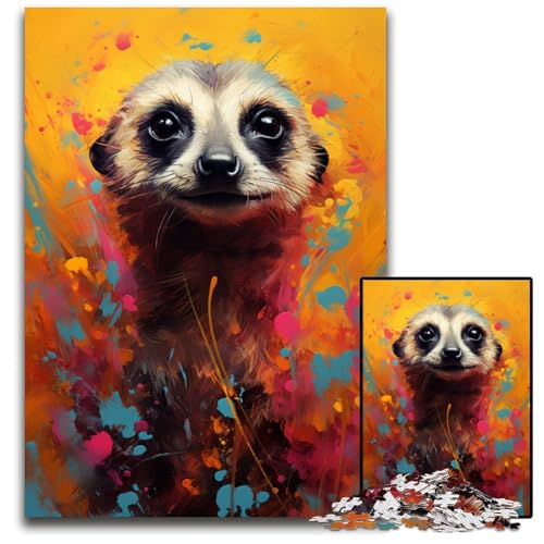 ErdmännchenPuzzle bunt 1000 Teile für Erwachsene Puzzle anspruchsvolles Denkspiel entspannendes Spielzeug für Teenager 1000 Teile (75 x 50 cm) von mowenbingpeng