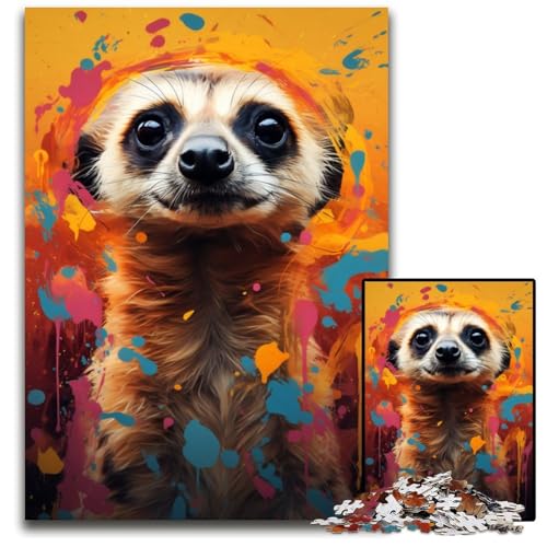 ErdmännchenPuzzle bunt 1000 Teile für Erwachsene Puzzle anspruchsvolles Denkspiel entspannendes Spielzeug für Teenager 1000 Teile (75 x 50 cm) von mowenbingpeng