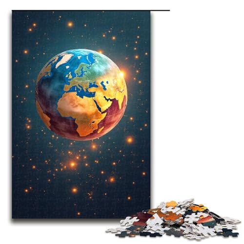 Erdpuzzle mit 1000 Teilen für Erwachsene Puzzle zum Verschenken geeignet für Teenager ab 14 Jahren 1000 Teile (75 x 50 cm) von mowenbingpeng