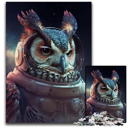 EulenAstronaut 1000teiliges Puzzle Anspruchsvolles Denkspiel Entspannendes Spielzeug für Teenager 1000 Teile (75 x 50 cm) von mowenbingpeng