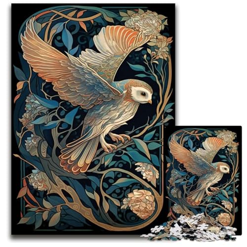 EulenWildlifeArtbPuzzle 1000 Teile für Erwachsene anspruchsvolle Puzzles Geschenk für Männer und Frauen für den täglichen und besonderen Anlass 1000 PCS (75 x 50 cm) von mowenbingpeng
