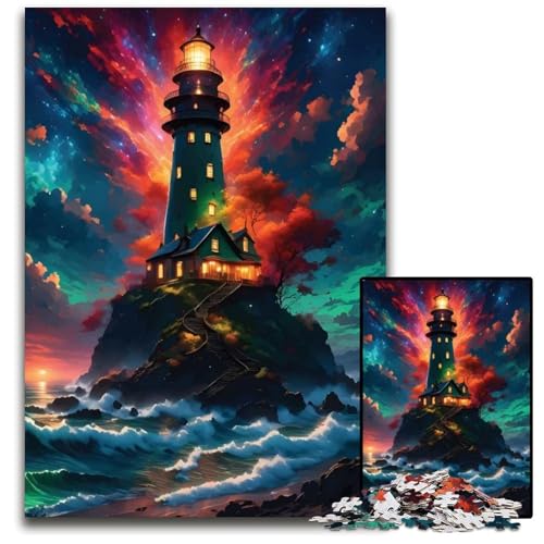 FantasyLeuchtturmPuzzle für Erwachsene 1000 Teile unmögliches Puzzle für Erwachsene Denksportaufgabe Spiel für Erwachsene interaktive Familienaktivität 1000 Teile (75 x 50 cm) von mowenbingpeng