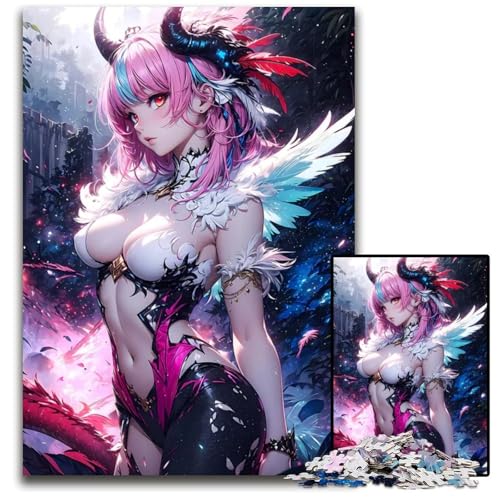 FantasyMärchenMädchenPuzzle für Erwachsene 1000 Teile unmögliche Puzzles für Erwachsene Weihnachten Halloween Ostern Neujahr 1000 Teile (75 x 50 cm) von mowenbingpeng