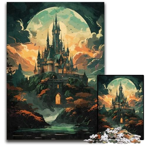 FantasySchlossLandschaftsPuzzle für Erwachsene 1000 Teile unmögliches Puzzle für Erwachsene DIYKunstdekor 1000 Teile (75 x 50 cm) von mowenbingpeng