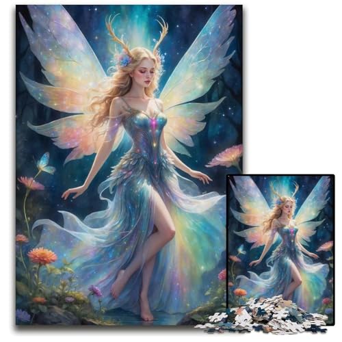 Fee mit schillernden Flügeln 1000 Teile PuzzleGeschenke anspruchsvolle Puzzles interaktives Familienspiel GehirnHerausforderung Lernspielzeug 1000 Teile (38 x 26 cm) von mowenbingpeng