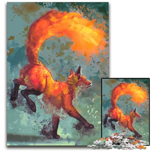 FeuerfuchsPuzzle für Erwachsene 1000 Teile unmögliches Puzzle für Erwachsene DIYKunstwerk 1000 Teile (75 x 50 cm) von mowenbingpeng