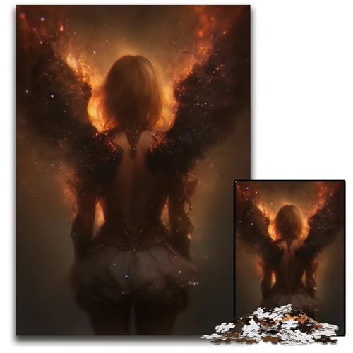 Fiery Angel Wings14 1000teiliges Puzzle anspruchsvolles Denkspiel entspannendes Spielzeug für Teenager 1000 Teile (75 x 50 cm) von mowenbingpeng