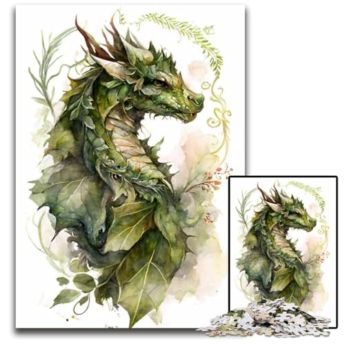 Forest Dragonb 1000teiliges Puzzle Holzpuzzle Spaß für zu Hause Aktivitäten Geburtstagsgeschenk Reisegeschenke 1000 Teile (75 x 50 cm) von mowenbingpeng