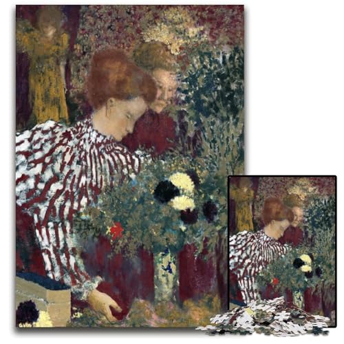 Frau in einem gestreiften Kleid Puzzle 1000 Teile für Erwachsene Puzzle anspruchsvolles Denkspiel entspannendes Spielzeug für Teenager 1000 Teile (75 x 50 cm) von mowenbingpeng
