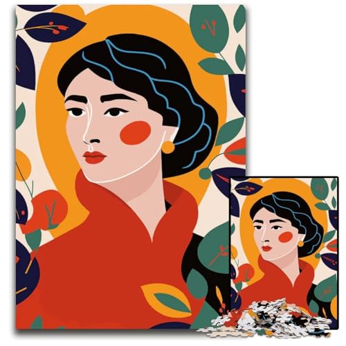 FrauenMalpuzzle 1000 Teile für Erwachsene Puzzles anspruchsvolle Denksportaufgabe entspannendes Spielzeug für Teenager 1000 Teile (75 x 50 cm) von mowenbingpeng