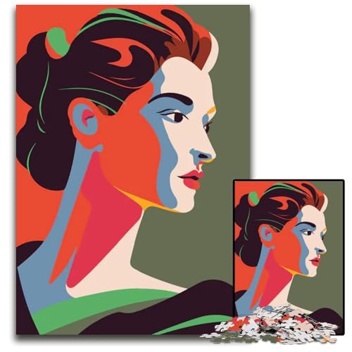 FrauenMalpuzzle für Erwachsene 1000teiliges Holzpuzzle für Erwachsene perfekt für Teenager und zur Heimdekoration 1000 Teile (75 x 50 cm) von mowenbingpeng