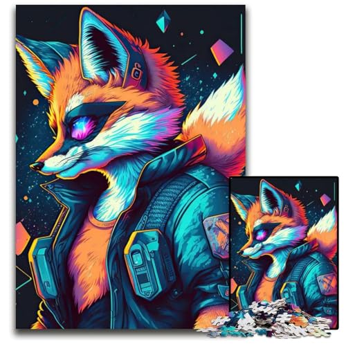 FuchsTierpuzzle 1000 Teile Holzpuzzle für Erwachsene Denkspiel für Jugendliche Familieninteraktion 1000 Teile (75 x 50 cm) von mowenbingpeng