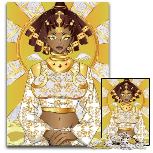 Goldene Göttin des Lichts Puzzle für Erwachsene 1000 Teile unmögliches Puzzle für Erwachsene DIYKunstwerk 1000 Teile (38 x 26 cm) von mowenbingpeng