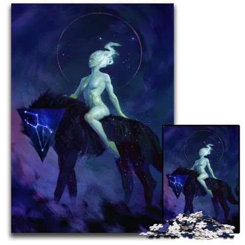 Himmlischer Wolf Puzzle für Erwachsene 1000 Teile anspruchsvolle Puzzles pädagogische Aktivität für kognitive Fähigkeiten Verbesserung der kognitiven Fähigkeiten 1000 Teile (75 x 50 cm) von mowenbingpeng