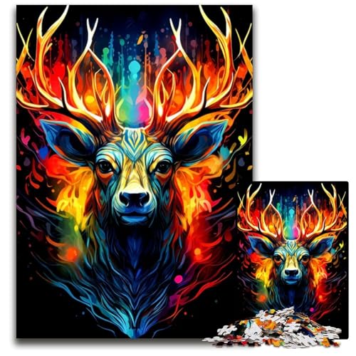 HirschPuzzle mit 1000 Teilen anspruchsvolles Denkspiel entspannendes Spielzeug für Teenager 1000 Teile (75 x 50 cm) von mowenbingpeng
