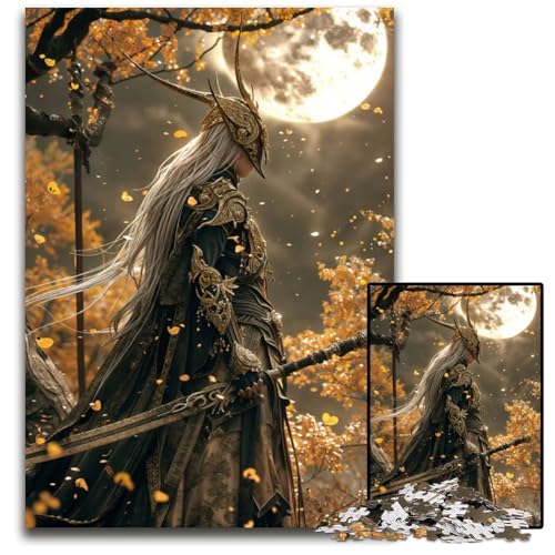 Hochelfen unter Herbstmond Puzzle 1000 Teile für Erwachsene Unmögliches Puzzle für Erwachsene Heimdekoration Denkspiel für Teenager Familieninteraktion 1000 Teile (75 x 50 cm) von mowenbingpeng