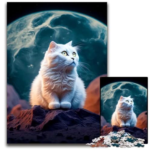 KatzenPuzzle 1000 Teile Holzpuzzle herausforderndes DIYDekorationsspiel interaktives Familienspielzeug 1000 Teile (75 x 50 cm) von mowenbingpeng