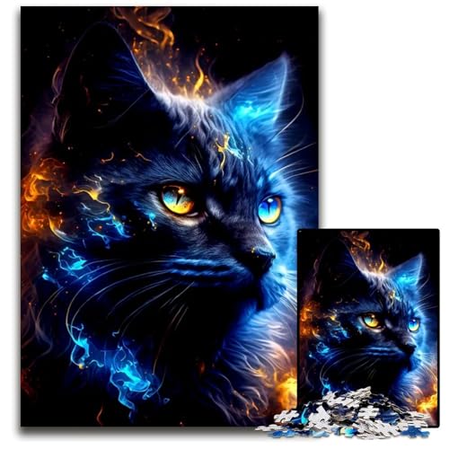 KatzenPuzzle für Erwachsene 1000 Teile unmögliche Puzzles für Erwachsene Weihnachten Halloween Ostern Neujahr 1000 Teile (75 x 50 cm) von mowenbingpeng