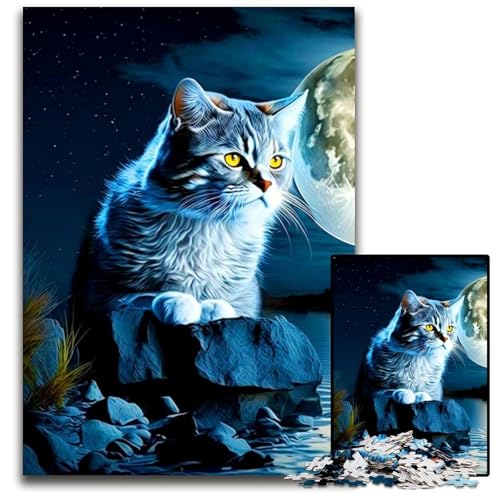 KatzenPuzzle mit 1000 Teilen anspruchsvolles Denkspiel entspannendes Spielzeug für Teenager 1000 Teile (75 x 50 cm) von mowenbingpeng
