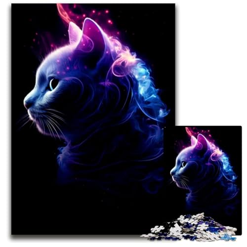 Katzenpuzzle 1000 Teile Holzpuzzle für Erwachsene Denkspiel für Jugendliche Familieninteraktion 1000 Teile (75 x 50 cm) von mowenbingpeng