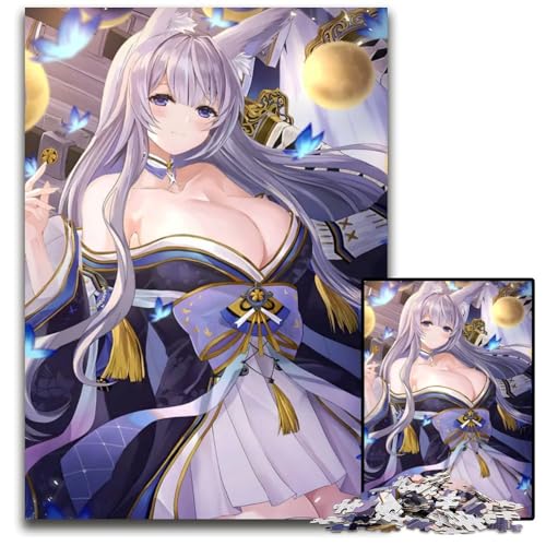 KimonoPuzzle für Erwachsene 1000 Teile unmögliche Puzzles für Erwachsene Weihnachten Halloween Ostern Neujahr 1000 Teile (75 x 50 cm) von mowenbingpeng