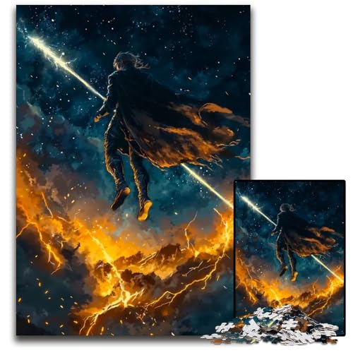 Landschaften Mystischer Krieger Puzzle für Erwachsene 1000 Teile Unmögliches Puzzle für Erwachsene Weihnachten Halloween Ostern Neujahr 1000 PCS (75x50cm) von mowenbingpeng
