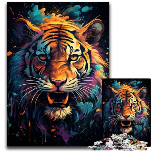 Majestätisches TigerPuzzle für Erwachsene 1000 Teile Holzpuzzle Denksportspiel für Teenager 1000 Teile (75 x 50 cm) von mowenbingpeng