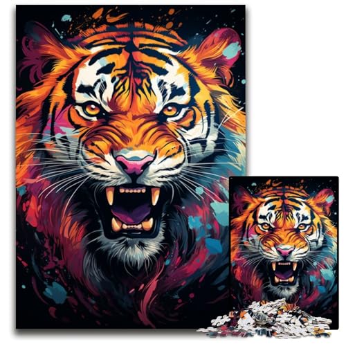 Majestätisches TigerPuzzle mit 1000 Teilen für Erwachsene anspruchsvolles Denkspiel entspannendes Spielzeug für Teenager 1000 Teile (75 x 50 cm) von mowenbingpeng