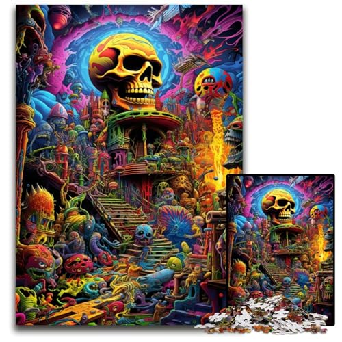 Monster World 1000teiliges Puzzle Holzpuzzle für Teenager und Familien perfekte DIYDekoration und knifflige Herausforderung 1000 Teile (75 x 50 cm) von mowenbingpeng