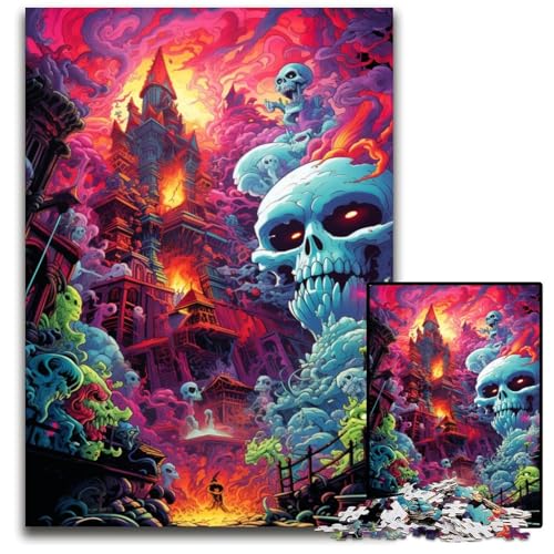 Monster World 1000teiliges Puzzle für Erwachsene Holzpuzzle perfekt für Familienspaß Partyspiele Geburtstagspartygeschenke 1000 Teile (38 x 26 cm) von mowenbingpeng