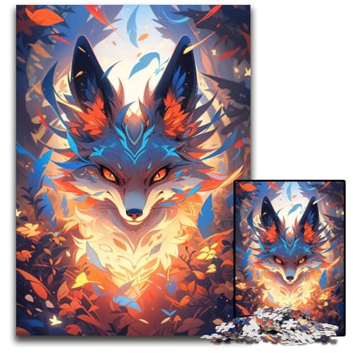 Mystischer Fuchs im Wald Puzzle 1000 Teile Holzpuzzle für Erwachsene Denkspiel für Jugendliche Familieninteraktion 1000 Teile (38 x 26 cm) von mowenbingpeng