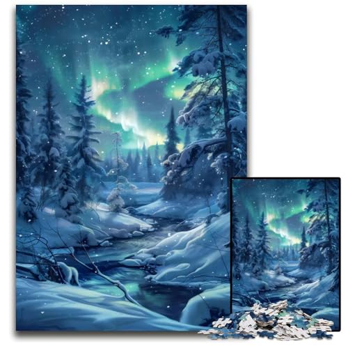 Nordlichter Aurora14b 1000teiliges Puzzle anspruchsvolles Denkspiel entspannendes Spielzeug für Teenager 1000 Teile (75 x 50 cm) von mowenbingpeng