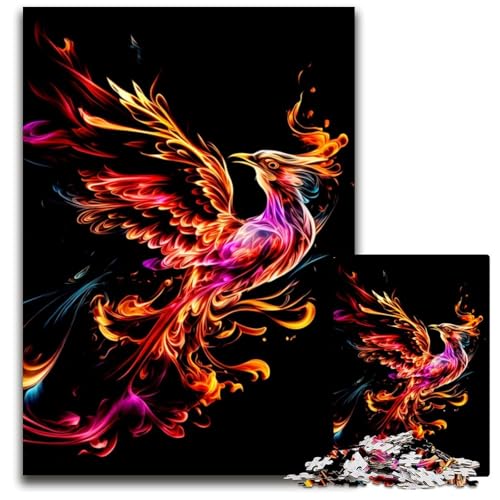 Phoenix 1000teiliges Puzzle Holzpuzzle Spaß für zu Hause Aktivitäten Geburtstagsgeschenk Reisegeschenke 1000 Teile (75 x 50 cm) von mowenbingpeng