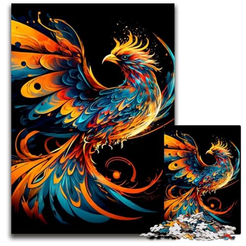 Phoenix 1000teiliges Puzzle Holzpuzzle anspruchsvolles DIYDekorationsspiel interaktives Familienspielzeug 1000 Teile (75 x 50 cm) von mowenbingpeng