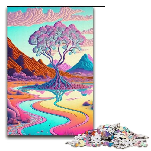 Psychedelische Puzzles mit 1000 Teilen Geschenke Puzzles für Erwachsene Weihnachtswunschliste mit Weihnachtsmann für Teenager ab 14 Jahren 1000 Teile (38 x 26 cm) von mowenbingpeng