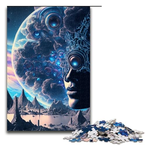 Psychedelisches Puzzle mit 1000 Teilen für Erwachsene unmögliches Puzzle zum Stressabbau für Teenager ab 14 Jahren 1000 Teile (75 x 50 cm) von mowenbingpeng