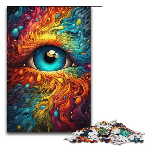 Puzzle „Augen malen“ 1000 Teile Holzpuzzle für Erwachsene und Kinder ab 12 Jahren Familienspaß-Puzzle 1000 Teile (38 x 26 cm) von mowenbingpeng