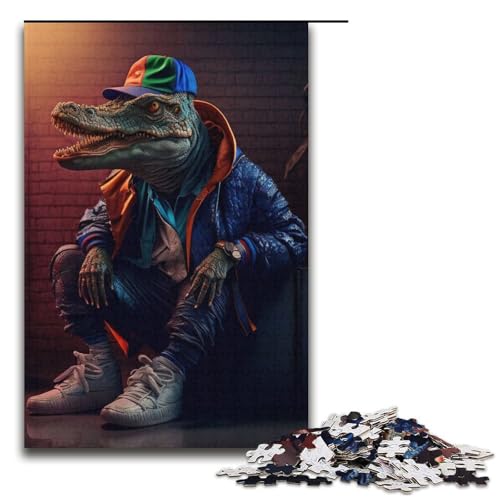 Puzzle „Crocodiltänzer“ 1000 Teile Papierpuzzle für Erwachsene und Kinder ab 12 Jahren Familienspaß-Puzzle 1000 Teile (38 x 26 cm) von mowenbingpeng