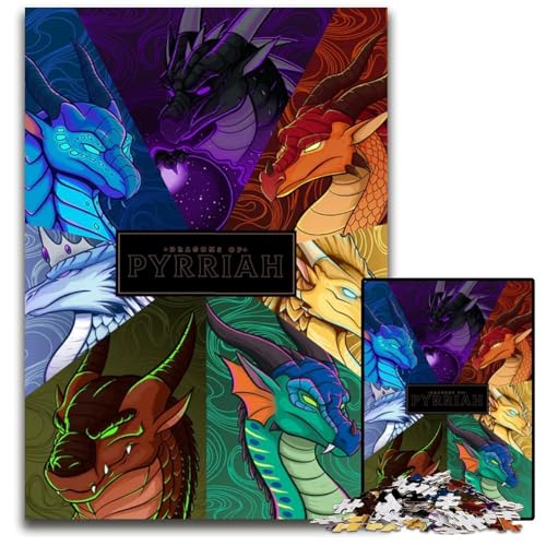 Puzzle 1000 Teile „Dragons of Pyrriah“ Denkspiel für Teenager und Familieninteraktion 1000 Teile (75 x 50 cm) von mowenbingpeng