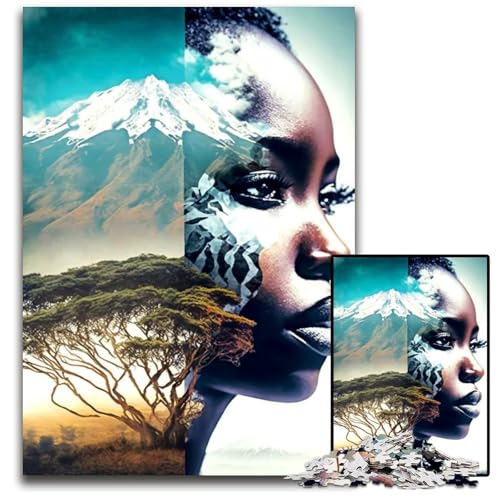 Puzzle 1000 Teile Afrikanerin Puzzles Denkspiel für Teenager Familieninteraktion 1000 PCS (75x50cm) von mowenbingpeng